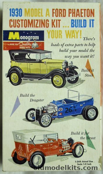 Monogram 1/24 1930 Ford Model A Phaeton 4 Way Customizing Kit, PC64-198 plastic model kit